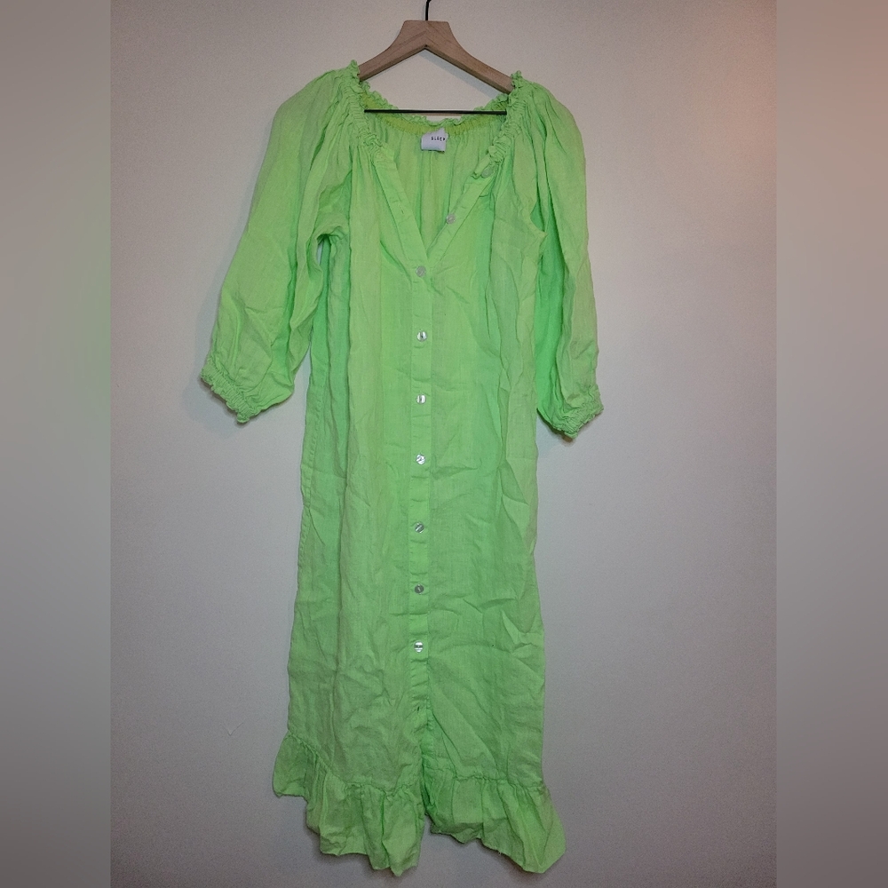 Sleeper lime green lounge dress,  one size - Picture 6 of 10